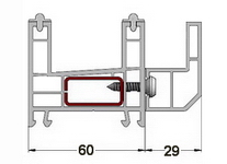 Профиль рамы Rehau Slide 60 мм с накладным бортиком для москитной сетки